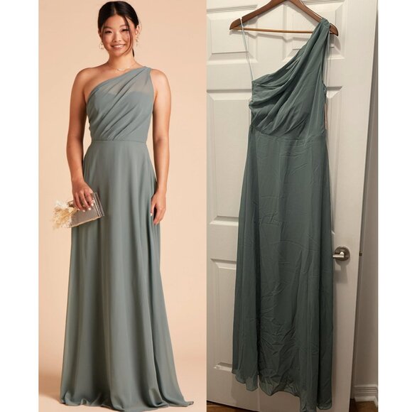 Long green chiffon dress, perfect for bridesmaid - Picture 1 of 2